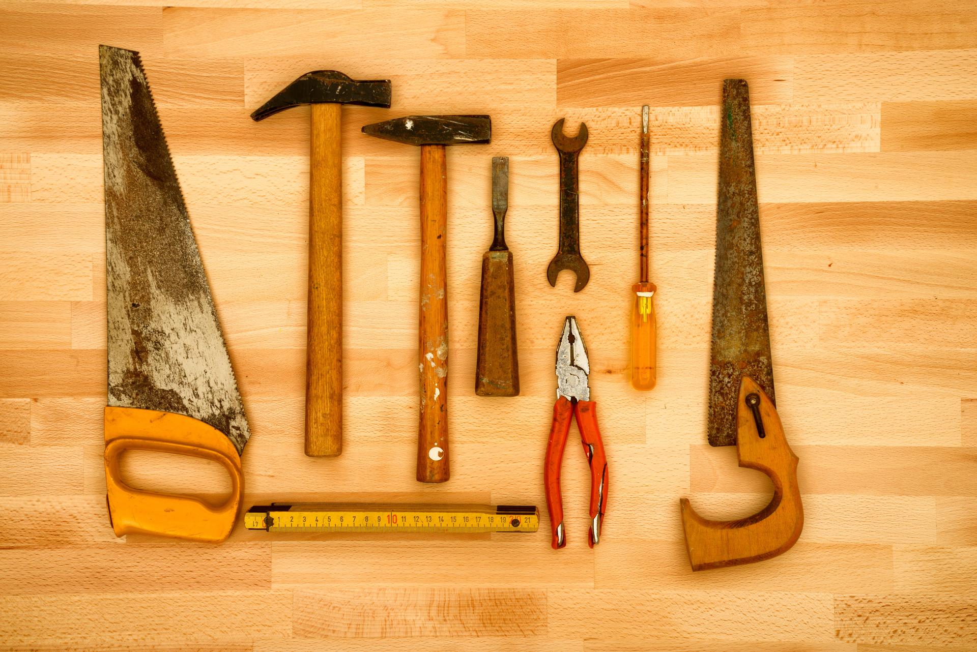 Old and vintage hand work tools